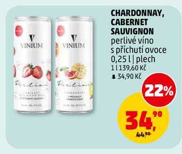 CHARDONNAY perlivé víno s příchutí ovoce, 0,25 l
