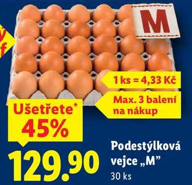 Podestýlková vejce ,,M", 30 ks 