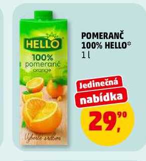 POMERANČ 100% HELLO, 1 l