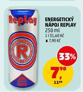 ENERGETICKÝ NÁPOJ REPLAY, 250 ml