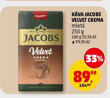 KÁVA JACOBS VELVET CREMA mletá, 250 g 