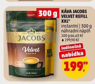 KÁVA JACOBS VELVET REFILL XXL, 300 g