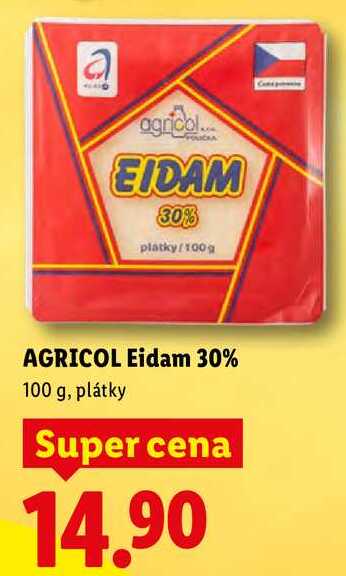 AGRICOL Eidam 30%, 100 g