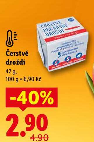 Čerstvé droždí, 42 g