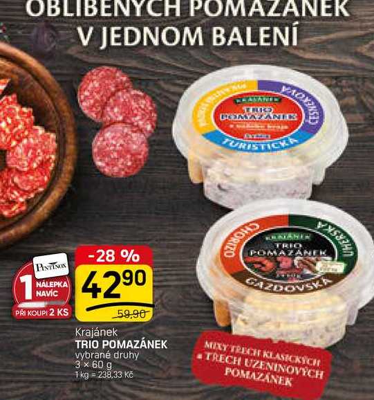 TRIO POMAZÁNEK vybrané druhy 3 x 60 g 
