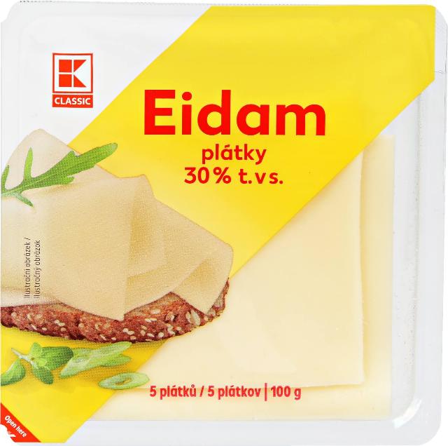 K-Classic Eidam Plátky 30%