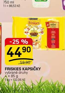 FRISKIES KAPSIČKY vybrané druhy 4 x 85 g
