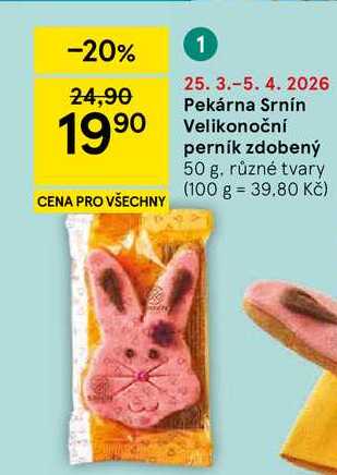 Pekárna Srnín Velikonoční perník zdobený, 50 g
