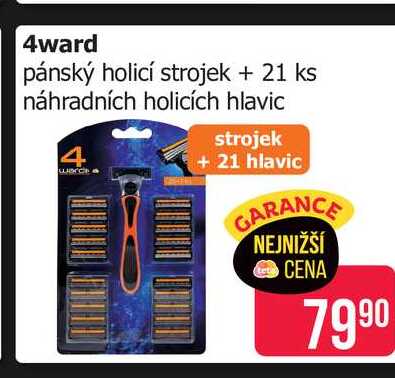 4ward pánský holicí strojek + 21 ks náhradních holicích hlavic 