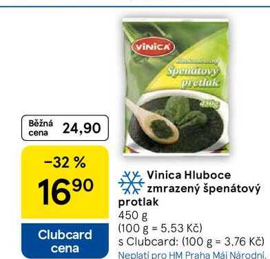 Vinica Hluboce zmrazený špenátový protlak, 450 g 