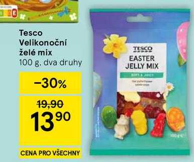 Tesco Velikonoční želé mix, 100 g, dva druhy 
