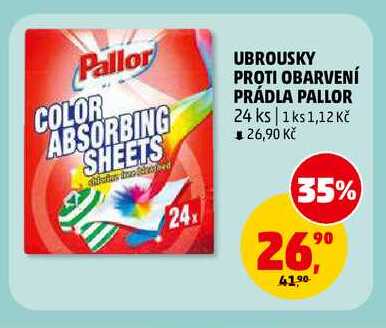 UBROUSKY PROTI OBARVENÍ PRÁDLA PALLOR, 24 ks 