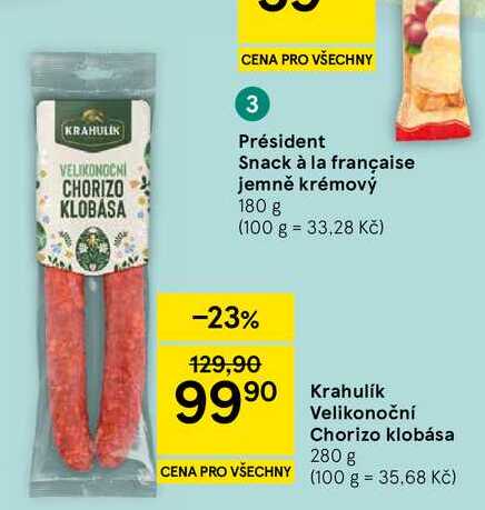 Krahulik Velikonoční Chorizo klobása, 280 g