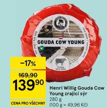 Henri Willig Gouda Cow Young zrající sýr, 280 g  