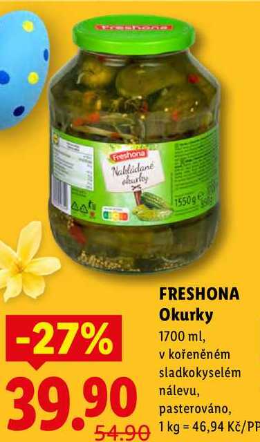 FRESHONA Okurky, 1700 ml