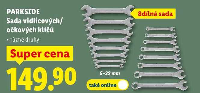 PARKSIDE Sada vidlicových/očkových klíčů