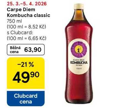 Carpe Diem Kombucha classic, 750 ml  