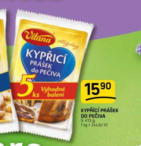 KYPŘÍCÍ PRÁŠEK DO PEČIVA 5 x13 g 