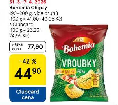 Bohemia Chipsy, 190-200 g, více druhů 