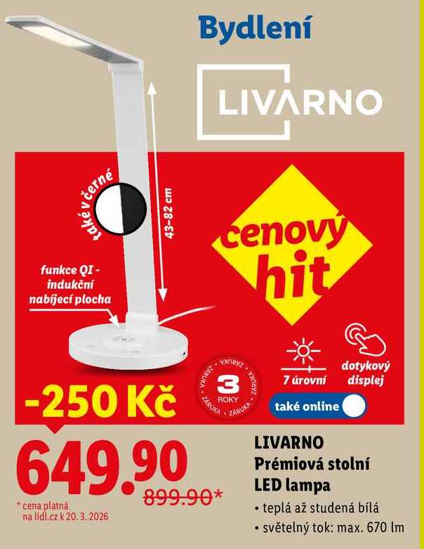 LIVARNO Prémiová stolní LED lampa