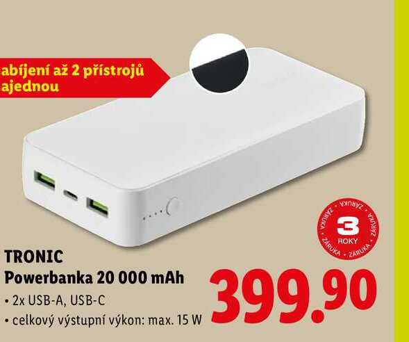 TRONIC Powerbanka 20 000 mAh