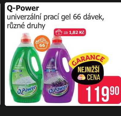 Q-Power univerzální prací gel 66 dávek, různé druhy 