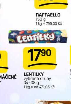 LENTILKY vybrané druhy 34-38 g  