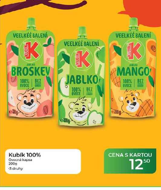 Kubík 100% Ovocná kapsa 200g