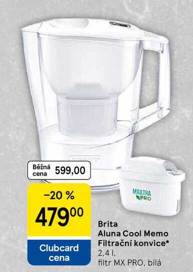Brita Aluna Cool Memo Filtrační konvice, 2,4 1, filtr MX PRO, bílá 