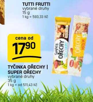 TYČINKA OŘECHY | SUPER OŘECHY vybrané druhy 35 g 