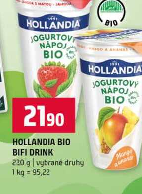 HOLLANDIA BIO BIFI DRINK 230 g vybrané druhy