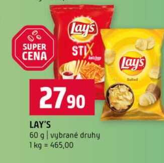 LAY'S 60 g vybrané druhy