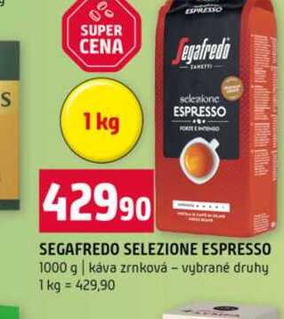 SEGAFREDO SELEZIONE ESPRESSO 1000 g káva zrnková vybrané druhy