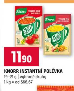 KNORR INSTANTNÍ POLÉVKA 19-21 g vybrané druhy 