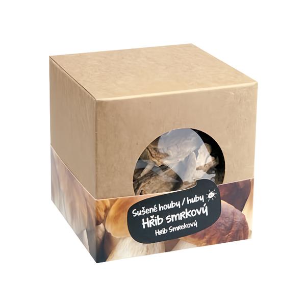 České houby Hřib smrkový  sušený - krájený, krabička