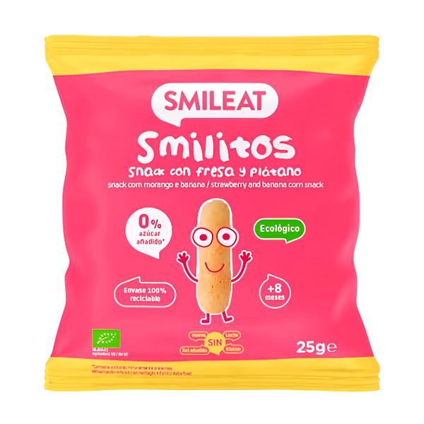 Smileat BIO Kukuřičné křupky banán & jahoda s extra panenským olivovým olejem