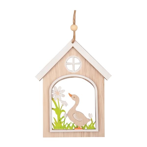 Anděl Přerov Domeček s husou na zavěšení, 14 cm