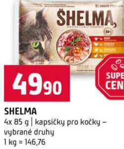 SHELMA 4x 85 g kapsičky pro kočky vybrané druhy