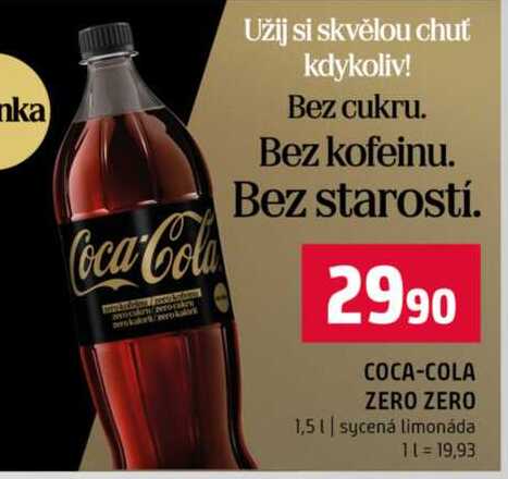 COCA-COLA ZERO ZERO 1,5l sycená limonáda