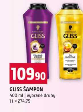 GLISS ŠAMPON 400 ml vybrané druhy 