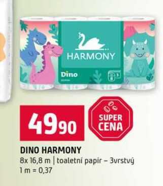 DINO HARMONY 8x 16,8 m toaletní papir 3vrstvý 