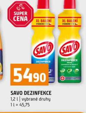 SAVO DEZINFEKCE 1,2l vybrané druhy