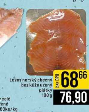 Losos norský obecný bez kůže uzený plátky 100 g