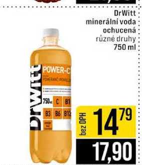DrWitt minerální voda ochucená různé druhy 750 ml 