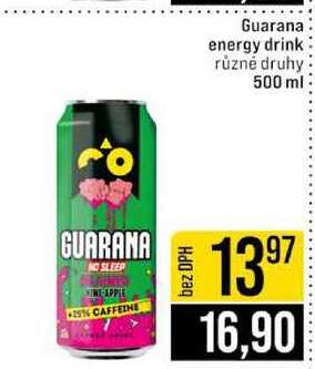 Guarana energy drink různé druhy 500 ml