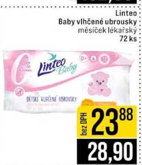 Linteo Baby vlhčené ubrousky měsíček lékařský 72 ks