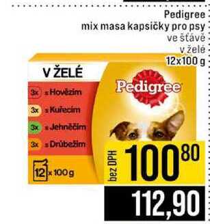Pedigree mix masa kapsičky pro psy ve šťávě v želė 12x100 g 