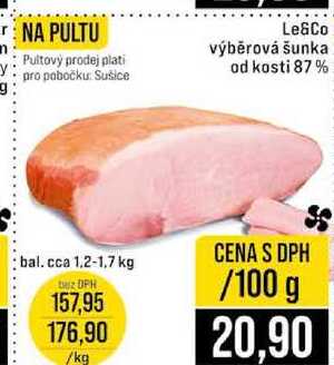 Le&Co výběrová šunka od kosti 87% 100g