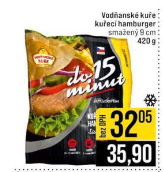 Vodňanské kuře kuřecí hamburger smažený 9 cm 420 g