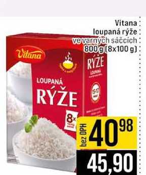 Vitana loupaná rýže vevarných sáčcích 800g 8x100 g